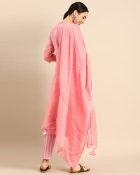 Rajnandini Women's  Pure Cambric Cotton Straight Kurta Set With Dupatta