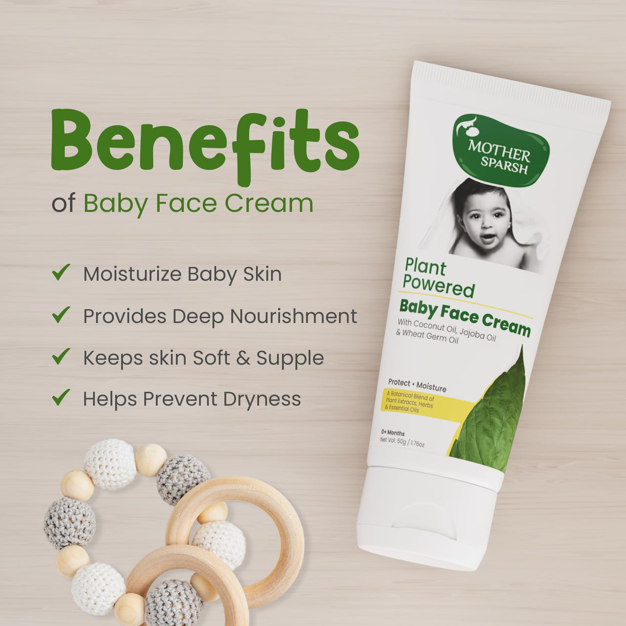 Mother Sparsh Plant Powered Natural Baby face Cream, 50g