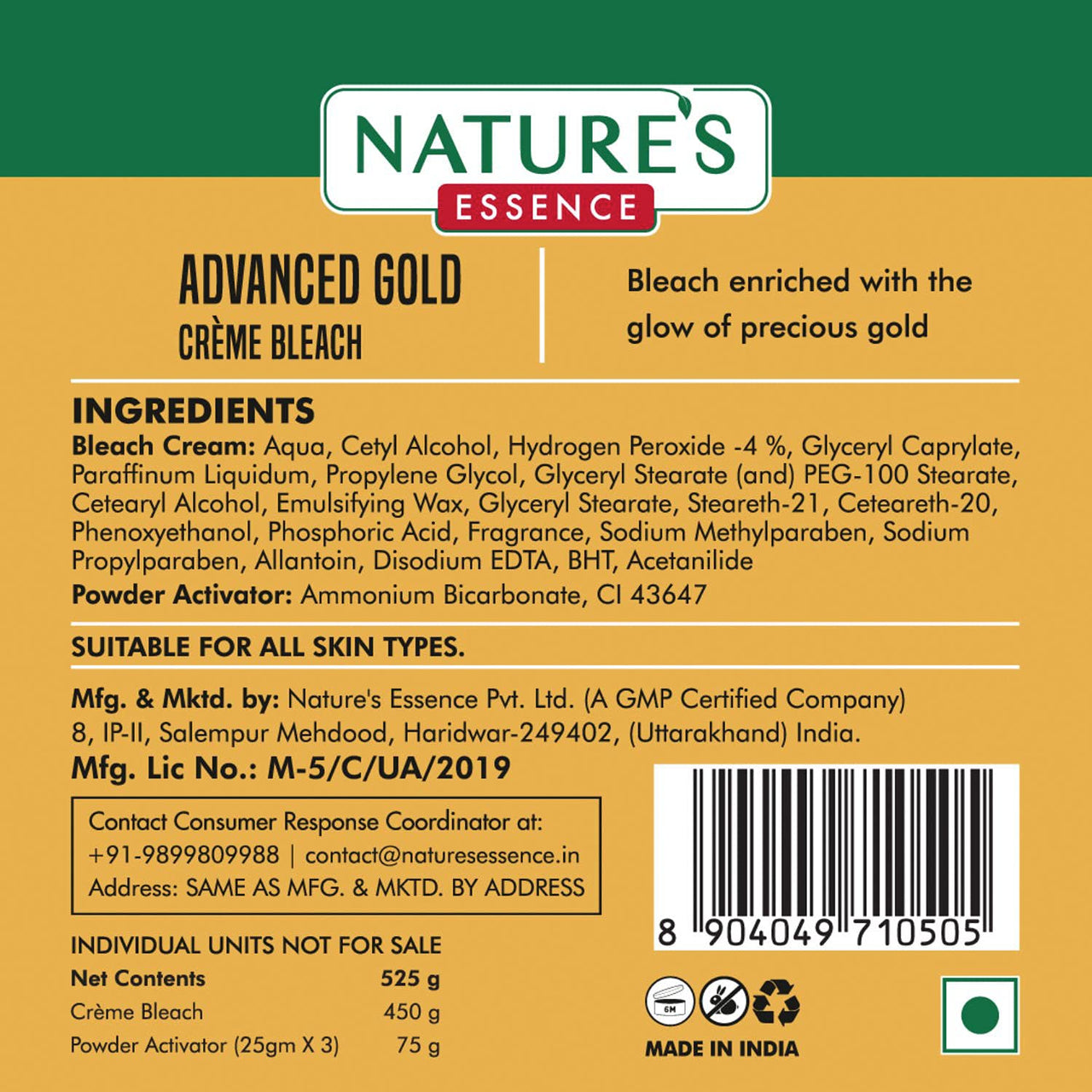 Nature's Essence Gold Bleach Cream, 525 gm