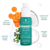Karrot Natural Skincare Salicylic Acid Face Serum for Oily, Acne Prone Skin, 02% Concentration, Reduces Breakouts & Bumpy Texture, Has Green Tea & Neem, For Men and Women, All Skin Types, 30ml