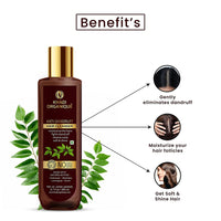 Khadi Organique Anti Dandruff Shampoo with Neem, Hibiscus & Rosemary Extract | Reduces Dandruff, Soothes Scalp & Nourishes Hair | Suitable for Women & Men - 200ml