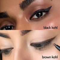 Ruby's Organics Kohl Eyeliner Beauty Gift Kit for Women- with In-Built Smudger,Extra Smooth & Long Lasting Kajal,Organic Eye Makeup,100% Natural,Black & Brown-0.35g each- Combo Pack of 2,Solid