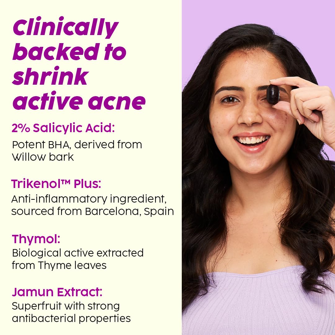 The Plant Fix Plix Jamun Acne Spot Corrector Gel For Reducing Active Acne | Day & Night Gel | Controls Oil & Soothes Inflammation | For Men & Women | 15g