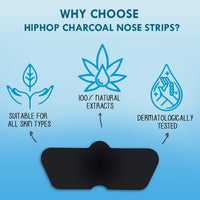 Hip Hop Skincare Charcoal Nose Strips for Men - Blackhead Remover (3 Strips), blue (Pack of 2)