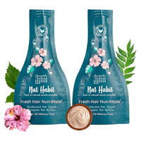 Nat Habit Five Oil Hibiscus Nutrimask-Hair Mask For All Hair & Scalp Types (Pack Of 2 X 40 Grams) And - Fresh Ready To Apply Henna Paste (Pack Of 3 X 220G)