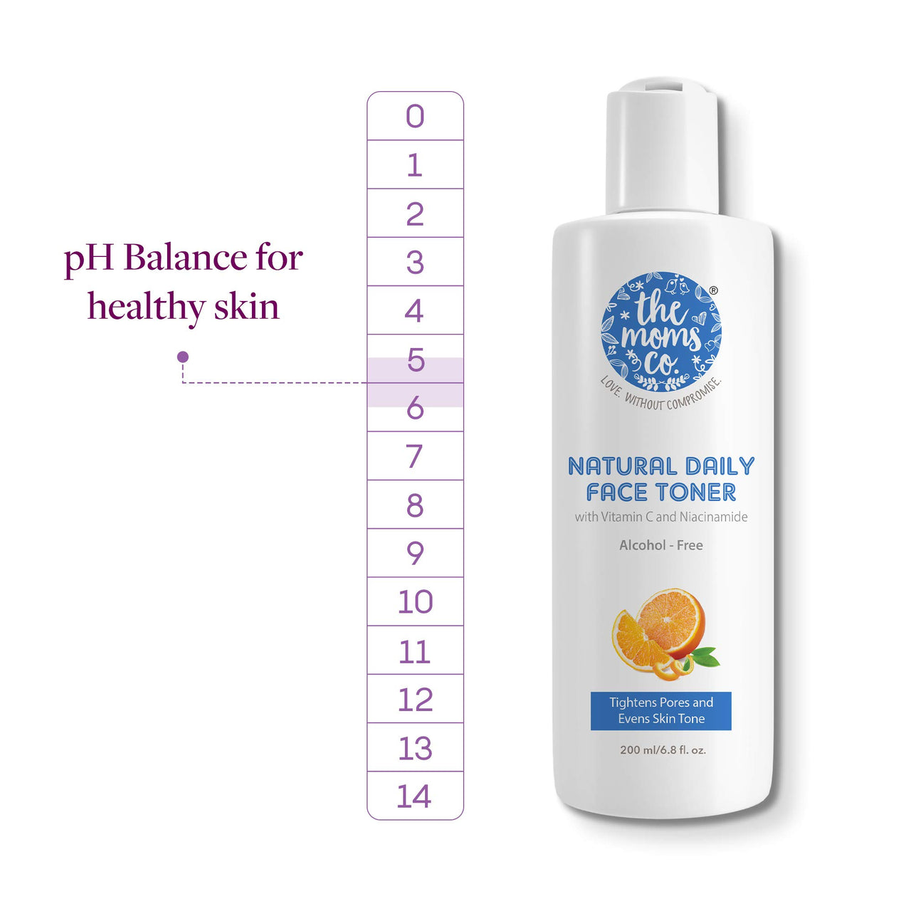 The Moms Co. Natural Daily Vitamin C Face Toner l Enriched With Niacinamide, Green Tea & Aloe Vera | Alcohol-free Formula | Tightens Pores, Evens Skin Tone, Hydrates Skin, Maintains PH Balance (200ml)