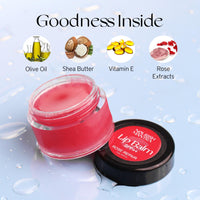 Nourish Mantra Rose Repair Lip Balm with SPF/Made with Rose Extracts, Olive oil, Shea Butter, Vitamin E and Avocado Oil/For Dry, Chapped and Dark Lips/ 12gms