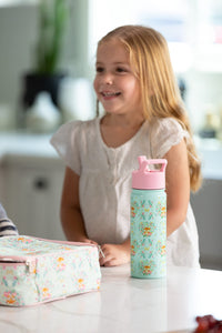 Simple Modern Disney Princess Kids Water Bottle with Straw Lid | Reusable Insulated Stainless Steel Cup for Girls, School | Summit Collection | 18oz, Belle's  Garden