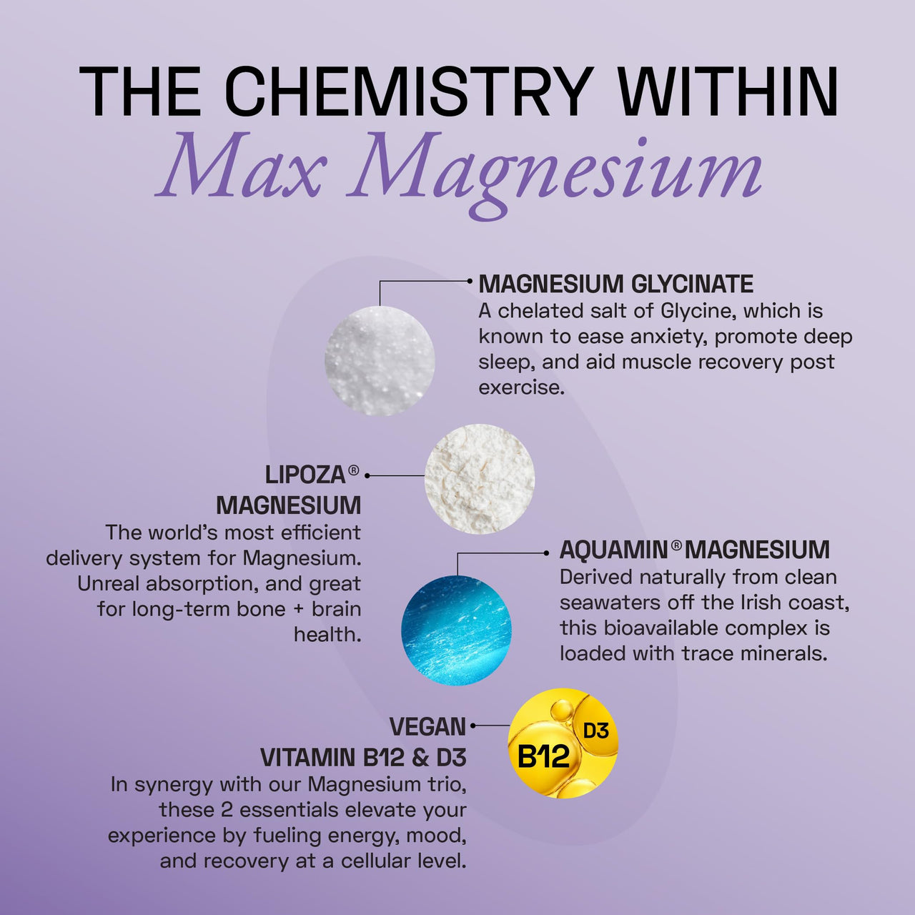 Ace Blend Max Magnesium (120 tablets) | 1600mg Triple Complex | 440mg Elemental Magnesium | Calcium, Vegan Vitamin B12 & D3 | Promotes Deep Sleep, Muscle Recovery & Heart Health