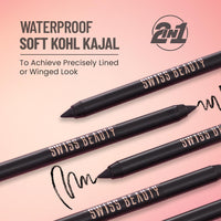 Swiss Beauty Soft Kohl Kajal | Waterproof & Smudge-Proof | Long-Lasting | One Stroke Application | 5gm
