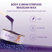 Urban Yog Body and Bikini Stripless Brazilian Wax, Beans Wax, (190 g) | Liposoluble Stripless Wax for Women | Gentle for All Skin Types | No Strips, More Coverage, Smooth Hair Removal