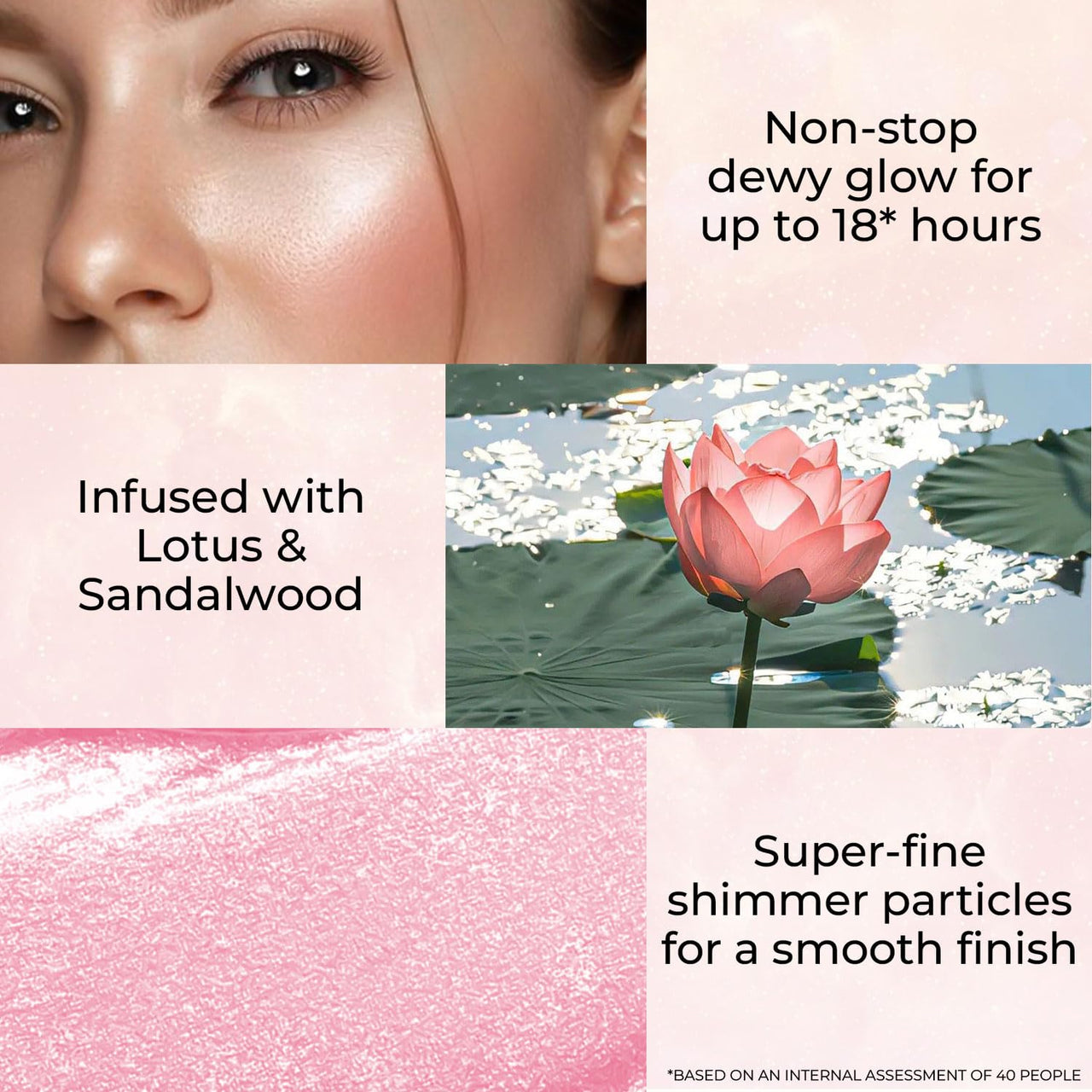 Just Herbs Lumi Glow Strobe Cream with Lotus & Sandalwood (Moonlit Gleam, 30 g)