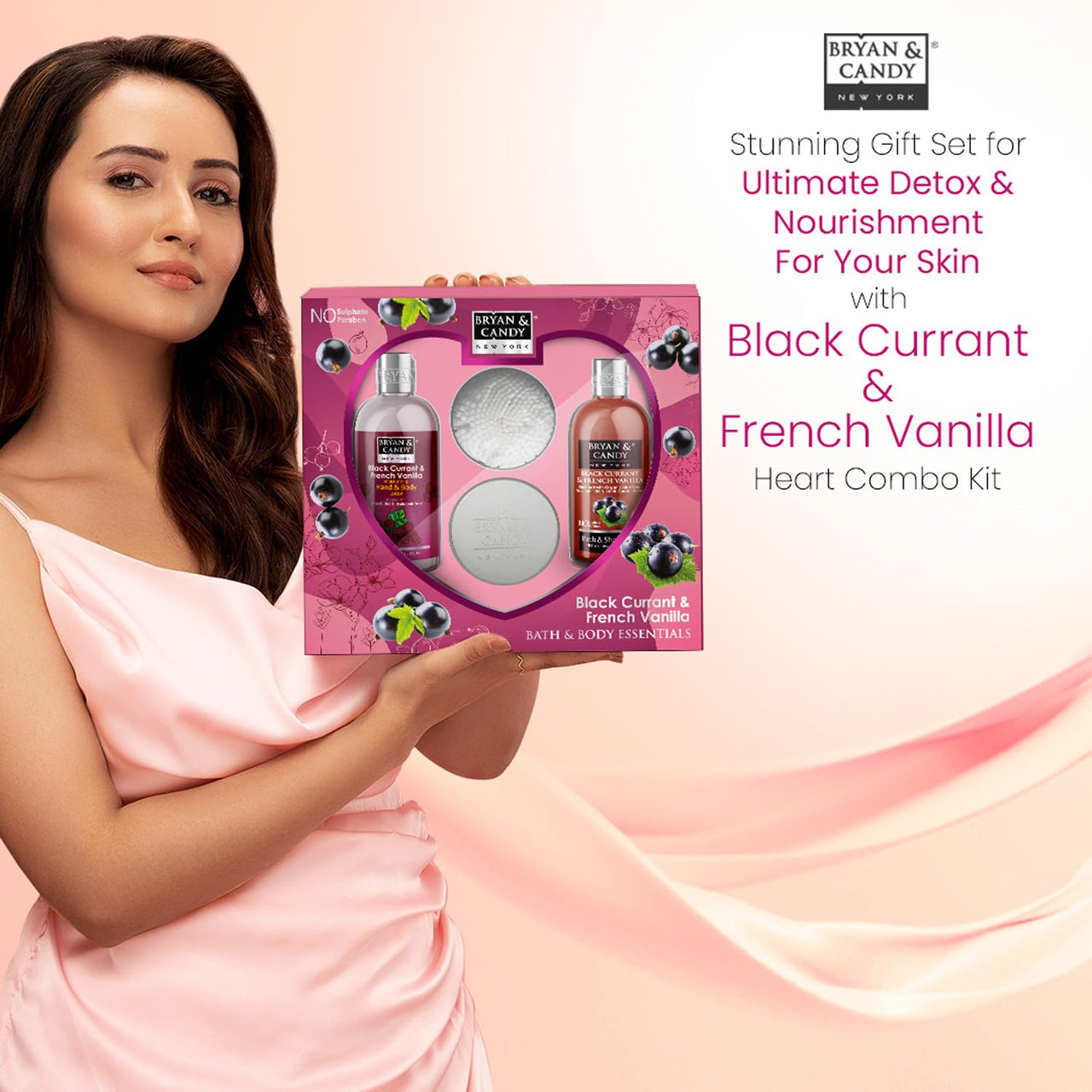 Bryan & Candy Black Currant And French Vanilla Heart Combo Kit Women's Day Gift Set For Women and Men