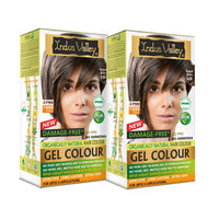 INDUS VALLEY Damage Free Natural Gel Hair Colour for Women | Ammonia & PPD Free Organic Hair Colour with 100% Grey Coverage, Long Lasting Conditioning Hair Color | Medium Brown 4.00 - Pack of 2