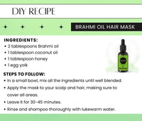 Earth N Pure Brahmi Oil for Hair, Cold Pressed, Natural and Therapeutic Grade - 30 ML