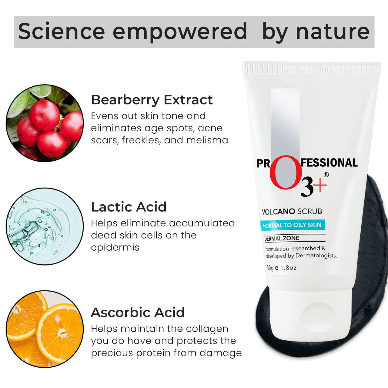 O3+ Volcano Scrub (50G) & O3+ ALPHA MEN Acno D-TAN Face Wash with Tea Tree 100g for Oily Skin Combo