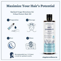 Singular Anti Dandruff Hair Oil for Men & Women - Pure & Natural Cold Pressed Hair oil for Dandruff and Hairfall for Scalp Microbiome Balance with Tea Tree, Peppermint & More Hair Oil - 200 ml
