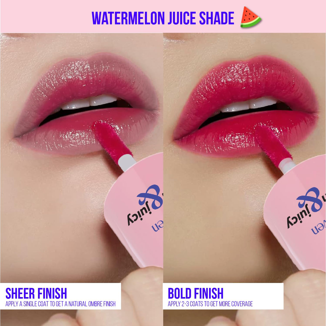 Blue Heaven Blush & Juicy Lip & Cheek Tint Infused with Pomegranate & Strawberry Extract | Multipurpose 3 in 1 Lip Tint | Long Lasting, Water Proof & Hydrating Liquid Blush, Watermelon Juice, 9ml