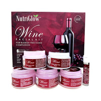 NutriGlow Wine Facial Kit for Women – 5-Step Skincare Routine for Radiant-Looking Skin, Helps Restore Skin’s Natural Nutrients and Improve Appearance of Pigmentation – Suitable for All Skin Types, 250g + 10ml