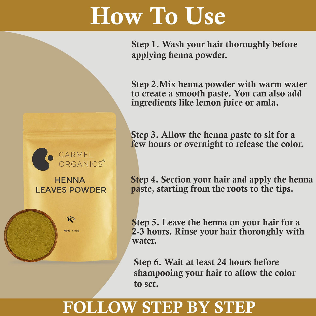 CARMEL ORGANICS Hair Color Henna & Indigo Leaves Powder Combo (100gm Each) | No Added Preservative and Additives | Non-GMO | Made By Pure And Natural Dried Leaves