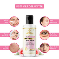 Khadi Organique 100% Pure & Natural Rose Water Skin Toner | Keep Skin Scented & Moisturized & Soothes Itchiness | Suitable for Men & Women for All Skin Types (Pack of 2) - 420 Ml