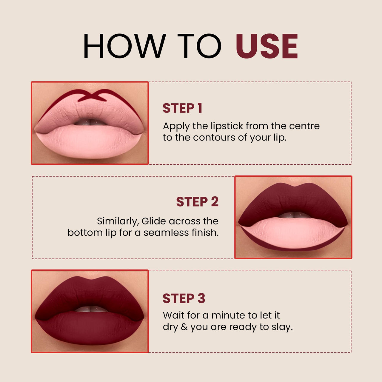 Colors Queen Color Stay Matte Lipstick | Highly Pigmented Ultra Matte Long Lasting Lipstick | One Stroke Application, Hydrating & Weightless Formula | Non Transfer Lipstick for Women (Bridal Maroon, 2.1g)