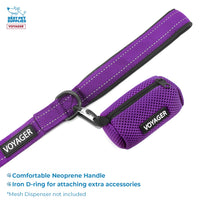 Voyager Step-in Lock Dog Harness w Reflective Dog Leash Combo Set with Neoprene Handle 5ft - Supports Small, Medium and Large Breed Puppies/Cats by Best Pet Supplies - Purple, M Harness Leash Set (Purple) M (Chest: 17 - 21