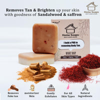 Home Ghar Soap Sandalwood & Saffron Magic Soaps For Bath | Paraben Free | Chandan & Kesar Bath Soaps | Handmade Soaps For Glowing | Skin Brightening Soap For Men & Women (100 Gms Pack Of 1)