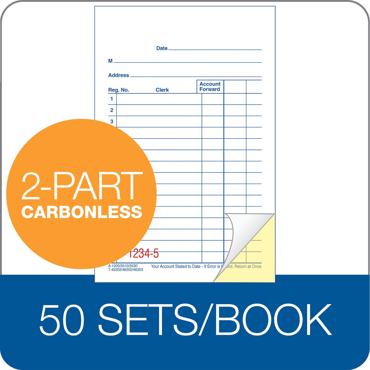 Adams General Purpose Sales Book, 2-Part, Carbonless, White/Canary, 3-11/32 x 5-5/8 Inches, 50 Sets/Book, 3 Books (DC3530) 1