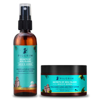 Pilgrim Face Scrub 100 g + Alcohol Free Face Toner Mist 100ml Combo | De Tan | Exfoliation | Blackhead Removal | All skin | Men and Women | Pores Tightening