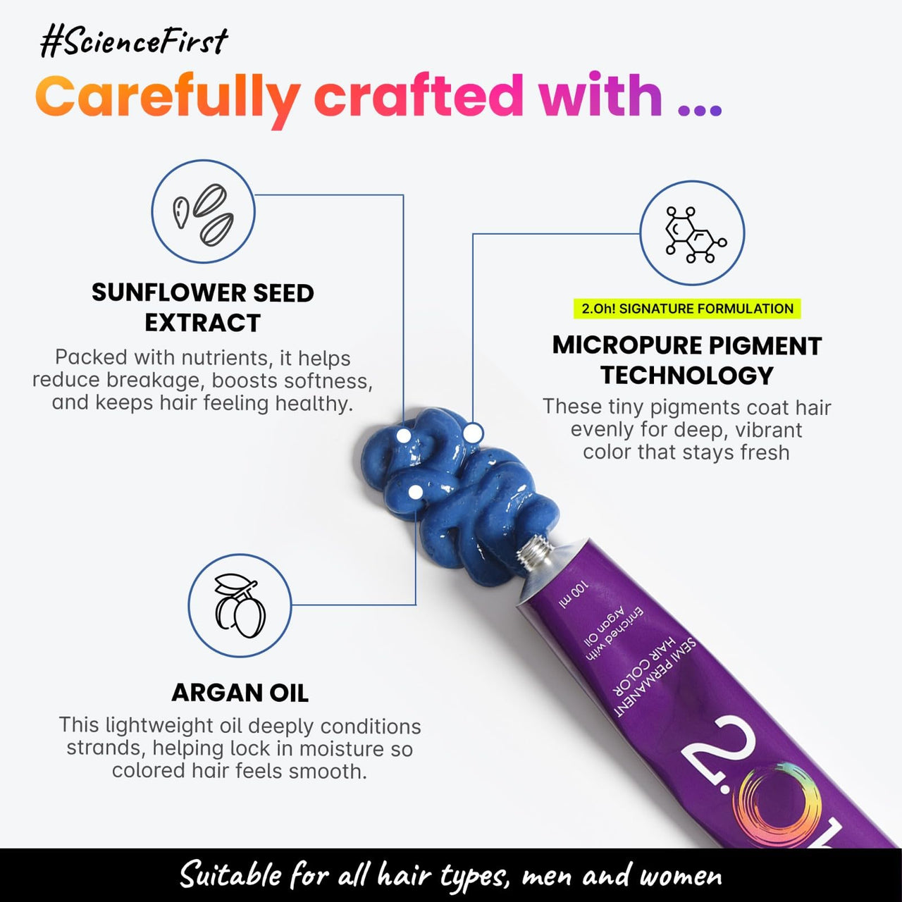 2.Oh! Italian- Steel Grey Hair Color For Women & Men | Ammonia-Free DIY Semi Permanent Hair Color | Enriched with Argan Oil | Lasts upto 5-6 Washes