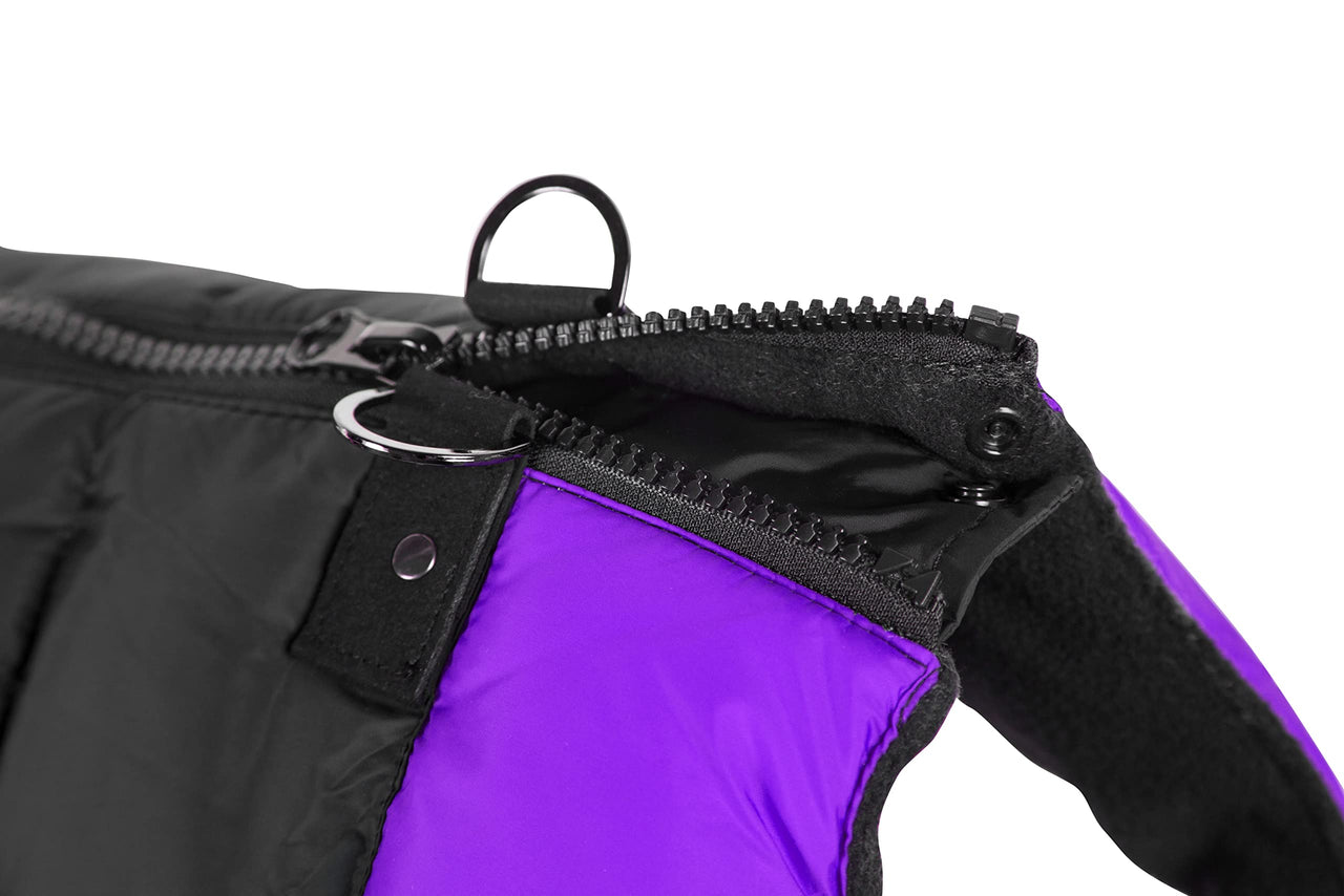 Gooby Padded Vest Dog Jacket - Purple, Large - Warm Zip Up Dog Vest Fleece Jacket with Dual D Ring Leash - Winter Water Resistant Small Dog Sweater - Dog Clothes for Small Dogs and Medium Dogs Large Chest (20.25") 1