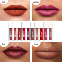 Recode Silky Matte Liquid Lipstick Combo - Smudge-Proof,Transfer-Proof,Long Lasting,Infused with Rosehip & Shea Butter- Rakshabandhan Gift for Sister | Rakhi Gift Set for Sister,Travel Pack of 10