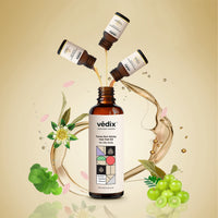 Vedix Ayurvedic Hair Fall Oil Combo with 3 Booster Oils, Tavas Non Sticky Hair Oil For Oily Scalp With Amla, Brahmi & Bhringraj Booster Oils, gift for women - 130ml
