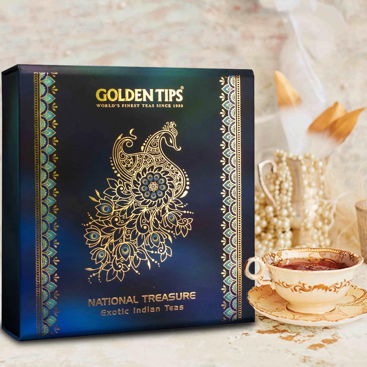 Golden Tips National Treasure Exotic Indian Herbal Tea Box (75 gram-36 Cups)