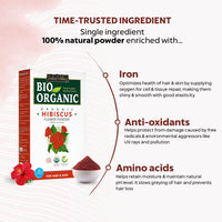 INDUS VALLEY Bhringraj Powder | Eclipta alba With Hibiscus Powder | Hibiscus rosa-sinensis - For Hair and Skin Care (100g +100 g=200g)