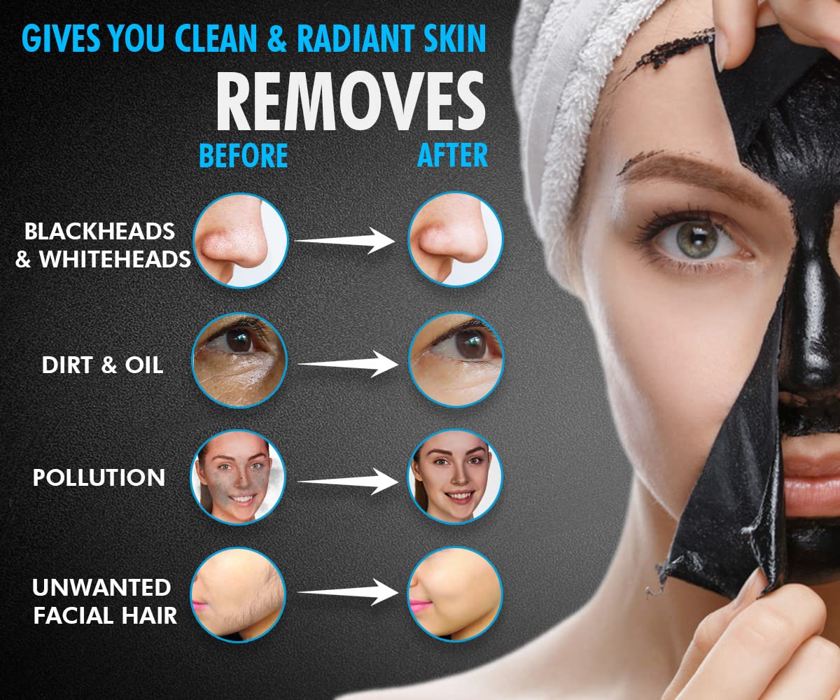 UrbanGabru Charcoal Black Peel Off Mask for Men & Women | Removes Blackheads and Whiteheads | Active Cooling Effect | Deep Skin Purifying Cleansing (60 gm)