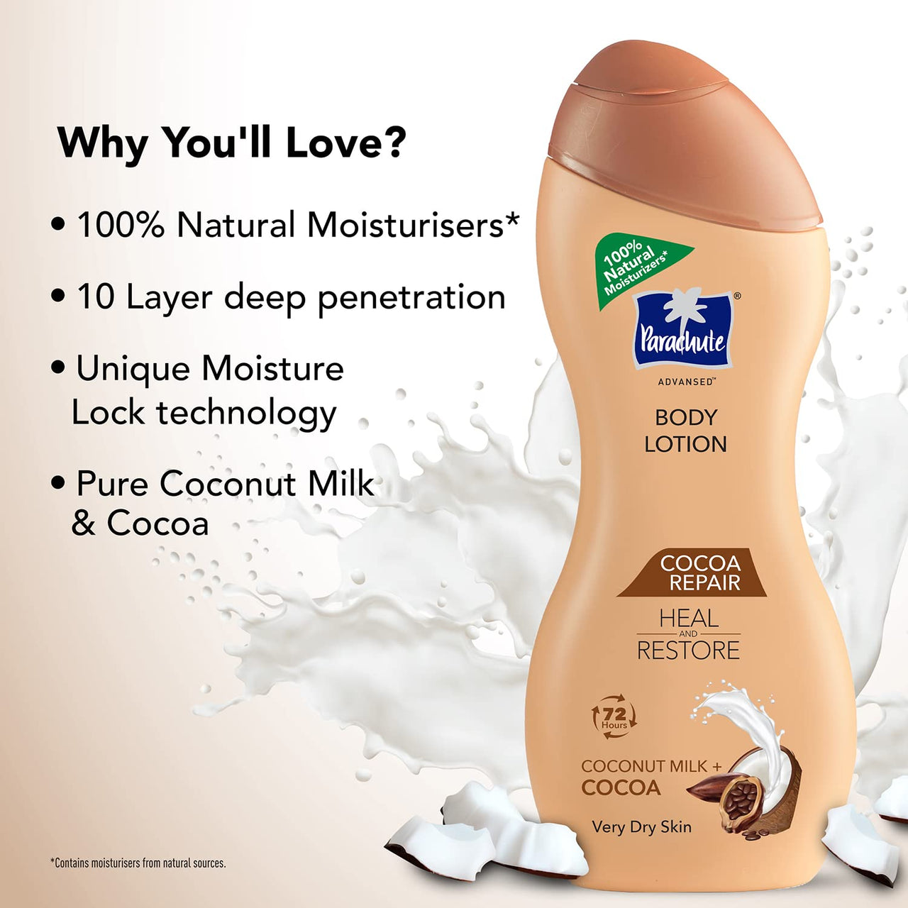 Parachute Advansed Cocoa Repair Body Lotion, Intense Moisture, 600ml