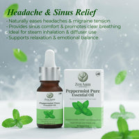 Zenaum Essences 100% Natural Peppermint Therapeutic Grade Essential Oil | 45ml (Pack of 3)| Headache & Sinus Relief, Mental Clarity & Aromatherapy | Sourced from India | GMP, ISO & IFRA Certified