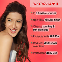 Dot & Key Strawberry Dew Tinted Sunscreen SPF 50+ Pa++++ - 01 Porcelain | Protection Against UA/UB | Broad Spectrum, Water & Sweat resistant | For All Skin Types | 50ml