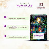 Passion Indulge Kumkumadi Natural Handmade Bath Bar & Kumkumadi Natural Face Mudd Pack For Skin Glow, Shine & Brightness with Saffron, Vetiver Oil and 16 Herbs