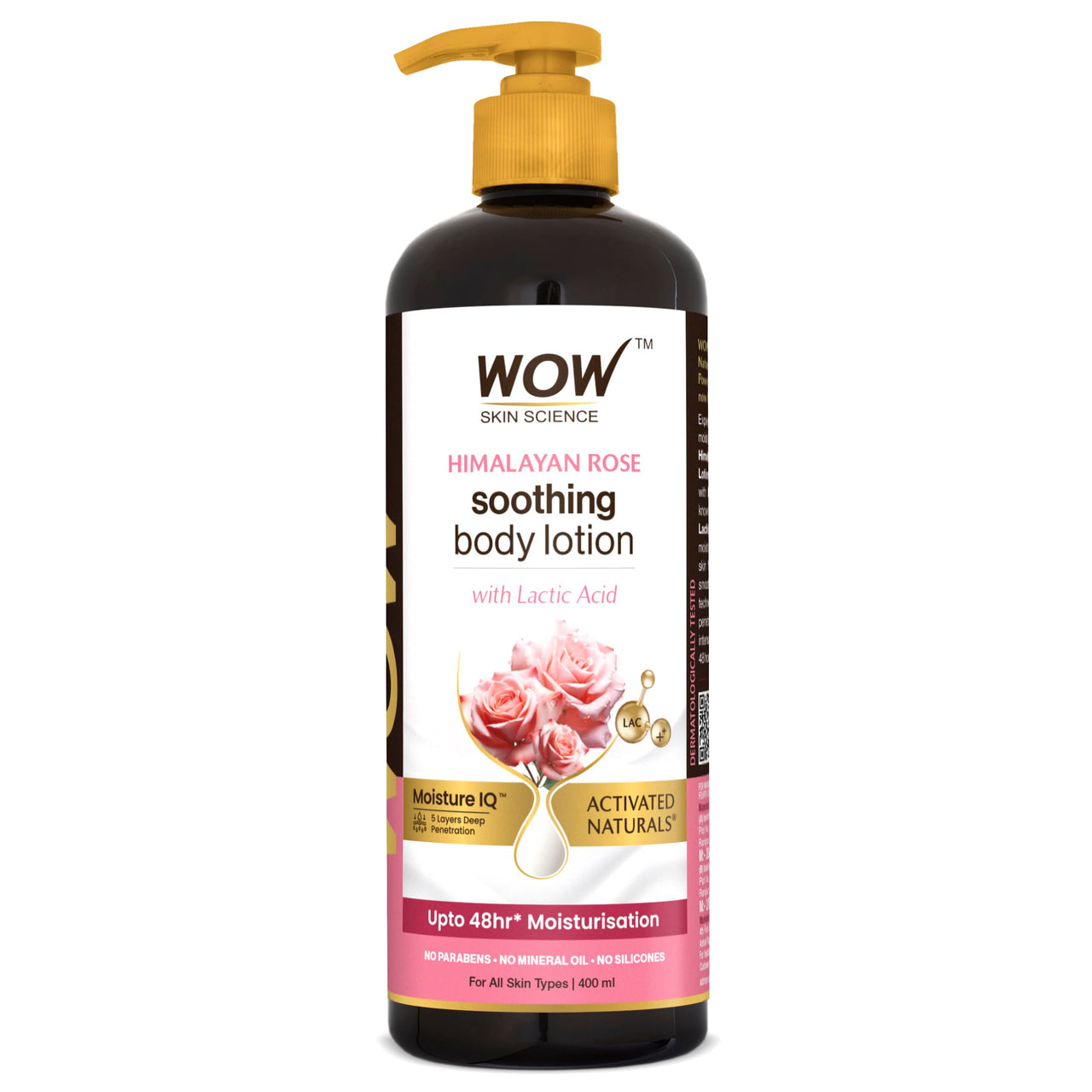 WOW Skin Science Himalayan Rose Body Lotion For Light Hydration - Normal To Oily Skin - with Rose Water, Beetroot Extract - 400mL