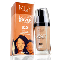 Mila Beauté Built to Cover Liquid Foundation I Medium to Buildable Coverage I Matte Finish I Lightweight I SPF 20 I Super Hydrating with Hyaluronic Acid (M-2-Neutral Wheat, 30ml)