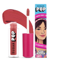 SUGAR POP Matte Lipcolour | Lasts Upto 8 hrs l Nude Lipstick for Women l Vitamin E Infused | Non-Drying, Smudge Proof, Long Lasting | 1.6ml - 23 Coralburst
