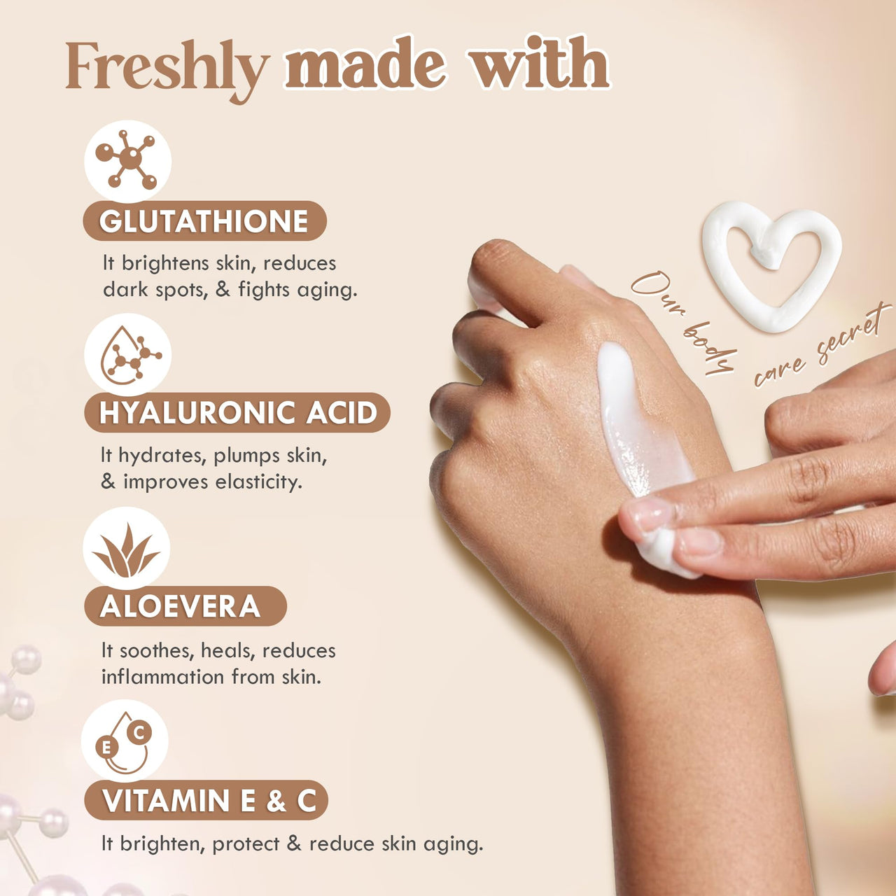 Glamveda Glutathione Body Lotion (Pack Of 2) 300 ml | Reduces Dark spots, Skin brightening with Vitamin C For Skin fairness | All Skin types |