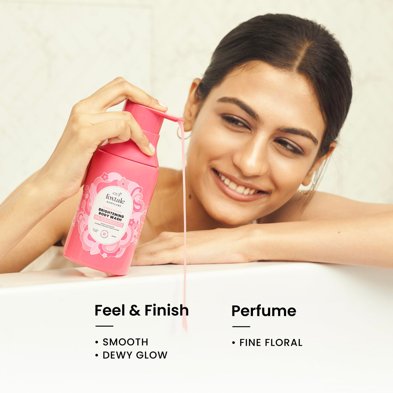 Foxtale De-Tan Brightening Body Wash | Glycolic Acid & Niacinamide for Glowing Skin | Removes Tan & Evens Skin | 6+ hrs odour control | SLS-Free | Body Wash for Women & Men | All Skin Type | 250 ml