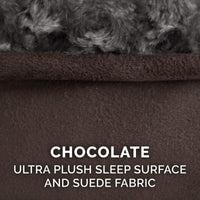 Furhaven Replacement Dog Bed Cover Ultra Plush Faux Fur & Suede Contour Luxe Lounger, Machine Washable - Chocolate, Large Ultra Plush (Chocolate) 36.0