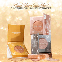 Just Herbs Lumi Glow Pressed Highlighter for Face Makeup Shea Butter + Vitamin C, 3.5 g (The Sun)