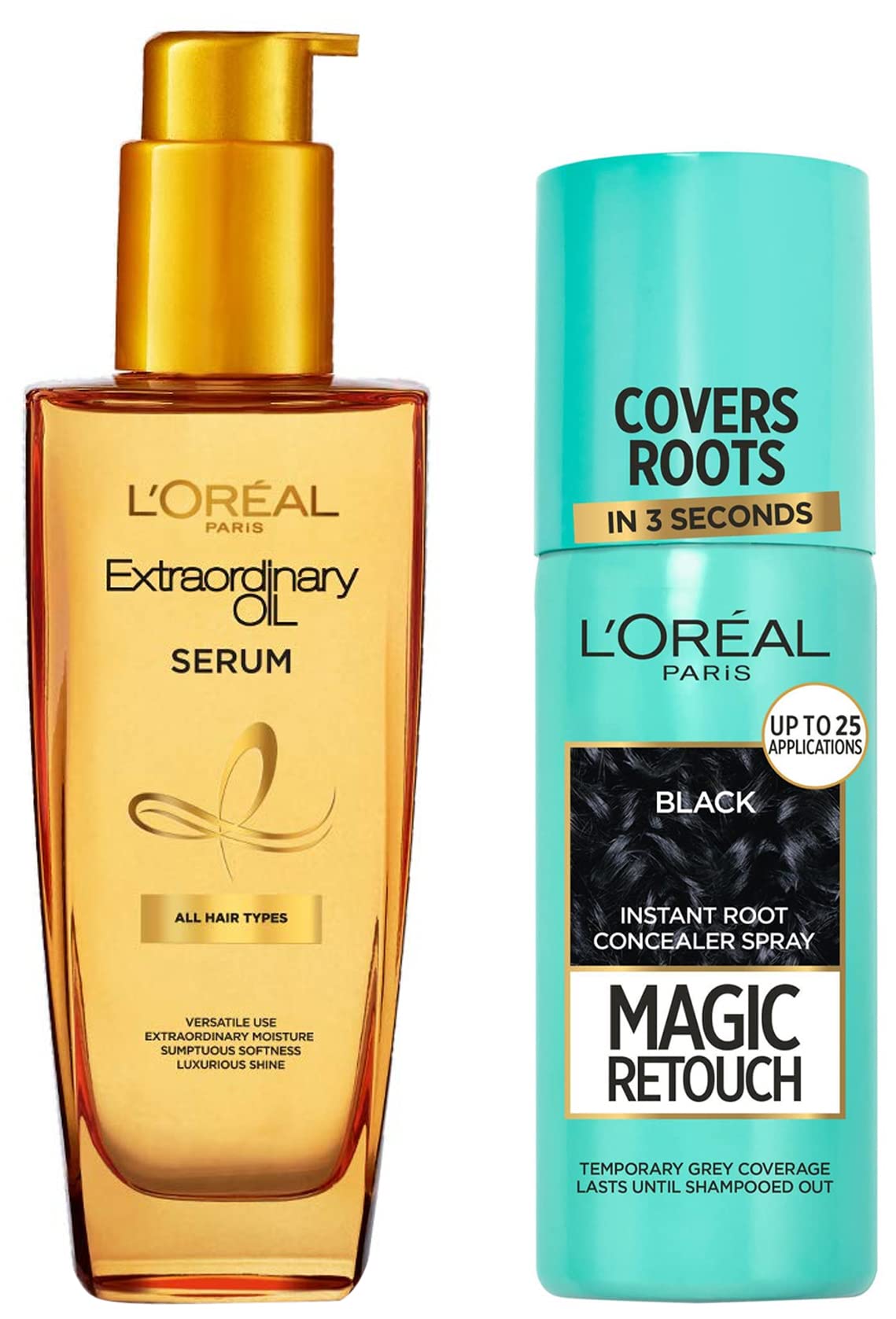 L'Oréal Paris Serum, 100 ml & L'Oréal Paris Instant Root Concealer Spray2 Dark Brown