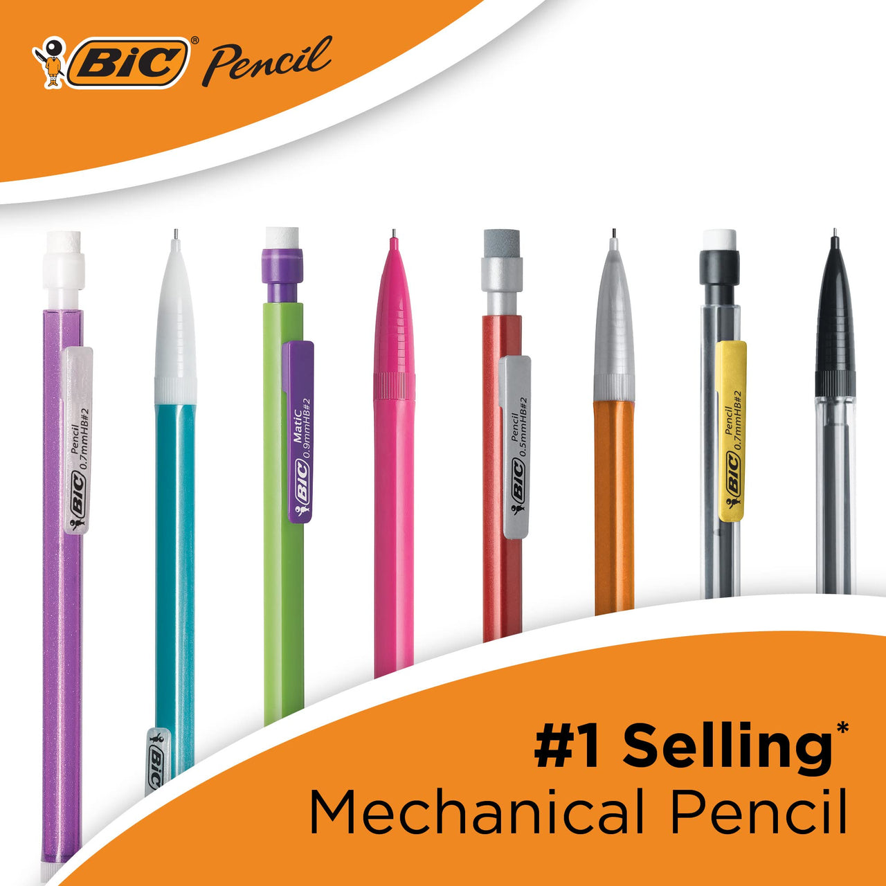 BIC Xtra-Sparkle Mechanical Pencil, Medium Point (0.7mm), Fun Design With Colorful Barrel, 15-Count 0.7mm 15 Count (Pack of 1)